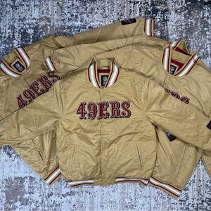 NFL Team Apparel San Francisco 49ers Gold Satin Jacket Men’s XXL